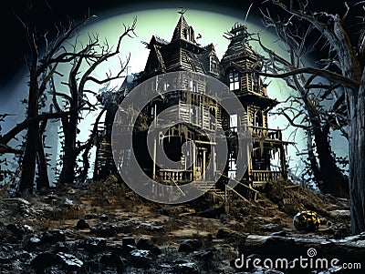 Haunted Victorian House Stock Photo