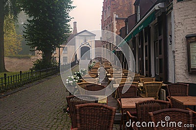 Haunted Restaurant in Brugge Stock Photo
