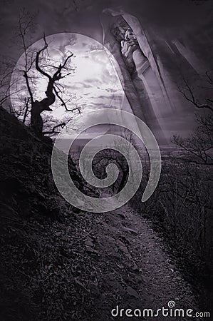 Haunted road Stock Photo