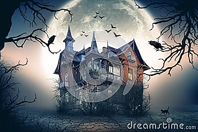 Haunted Spooky House Stock Photo