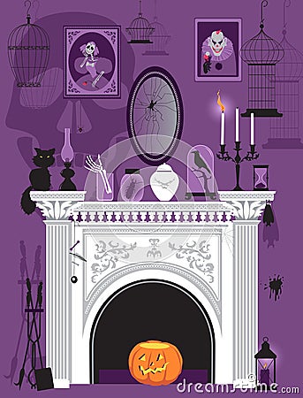 Haunted Victorian mansion Vector Illustration