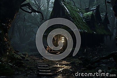 Haunted Witchs Hut A haunted witchs hut hidden Stock Photo