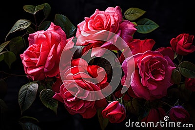 Haunting Dramatic rose flowers. Generate Ai Stock Photo