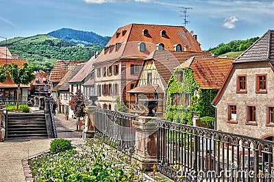 Haut Rhin, village of Bergheim in Alsace Editorial Stock Photo