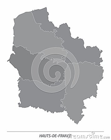 Hauts-de-France administrative map Vector Illustration