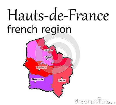 Hauts-de-France french region map Vector Illustration