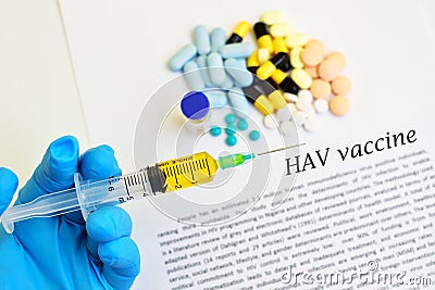 HAV vaccine Stock Photo
