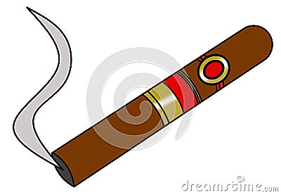 Havana Cigar Smoking Stock Photo