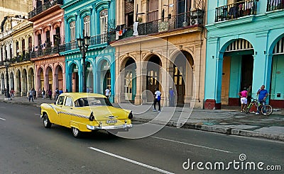 Havana, Cuba main street with car Editorial Stock Photo
