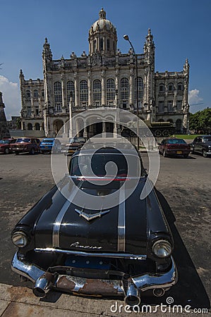 HAVANA/CUBA 4TH JULY 2006 - Old American cars in the streets of Editorial Stock Photo