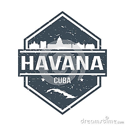 Havana Cuba Travel Stamp Icon Skyline City Design Tourism. Seal Passport Vector. Vector Illustration