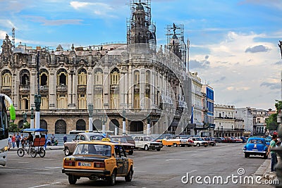 Havana Cuban capitol old antique building under renovation process Editorial Stock Photo