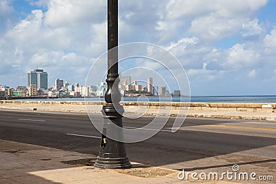 Havana Malecon is a broad esplanade along the coast in Havana Stock Photo