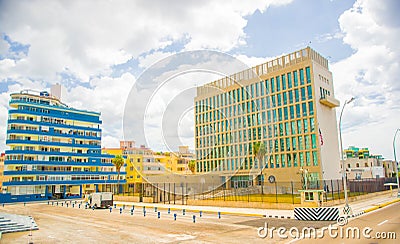 Havana. USA Embassy Editorial Stock Photo