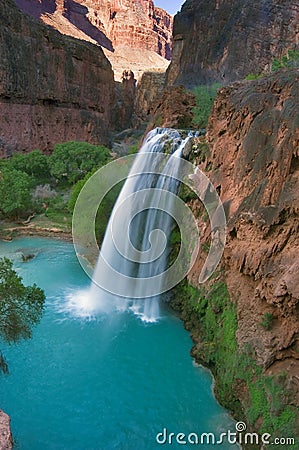 Havasu Falls at Dusk Stock Photo