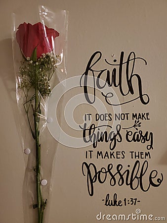 Always have faith rose beautiful possible Stock Photo