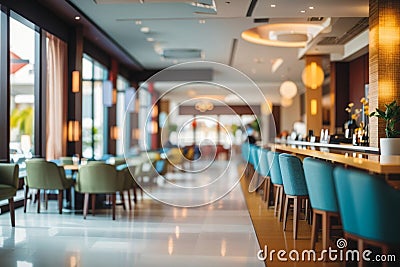 Hotel Lobby Bar And Restaurant Interior For Background Stock Photo