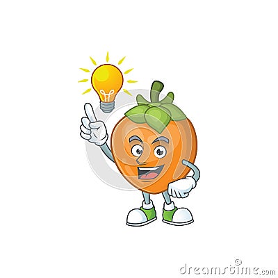 Have an idea cute persimmon cartoon style with mascot Vector Illustration