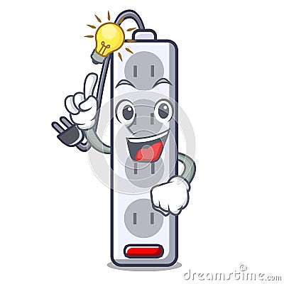 Have an idea isolated power strip with the mascot Vector Illustration