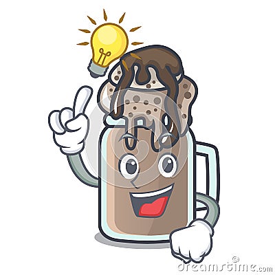 Have an idea milkshake mascot cartoon style Vector Illustration