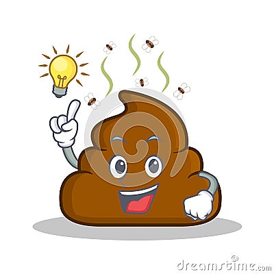 Have an idea Poop emoticon character cartoon Vector Illustration