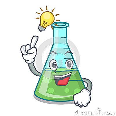 Have an idea science beaker mascot cartoon Vector Illustration