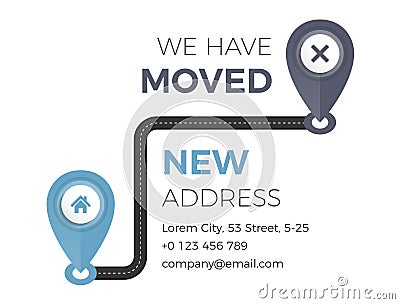 We Have Moved Vector Illustration