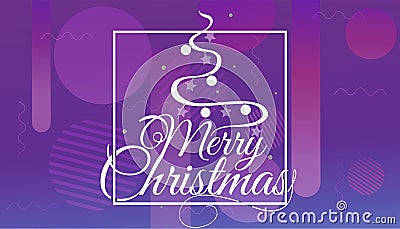 Have very Merry Christmas and Happy New Year we wish you lettering logo on gradient background, Design template with Vector Illustration