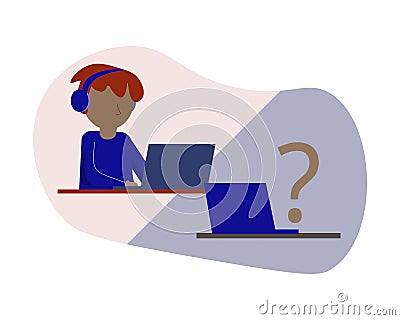 Have video call meeting but another person disappear Vector Illustration