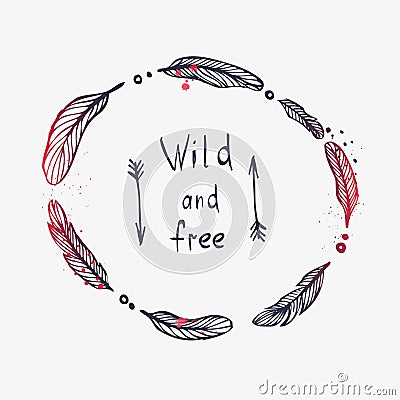 Have wild heart gypsy soul and free spirit, native american poster Stock Photo