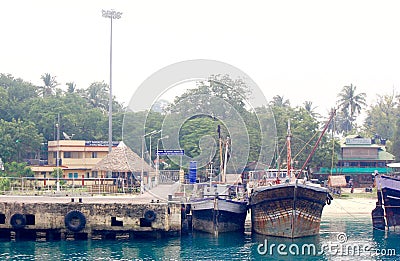 Havelock Jetty, Andaman Islands, India Editorial Stock Photo