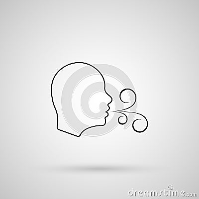 Having breath difficulties. Health Care. Breathing vector icon. checking breath or suffering respiration problems. Isolated icon Vector Illustration
