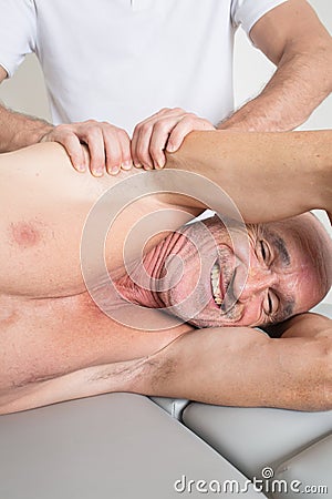 Having fun during physiotherapeutic treatment Stock Photo