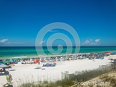 Having a great vacation at Blue Mountain Beach Editorial Stock Photo