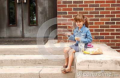 Having lunch Stock Photo