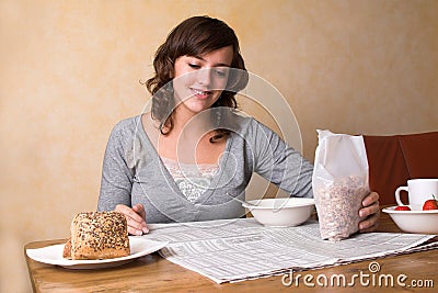 Having morning breakfast Stock Photo