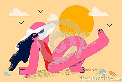 Having summer vacations leisure concept Vector Illustration