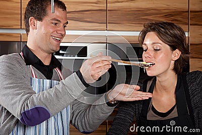 Having a taste Stock Photo