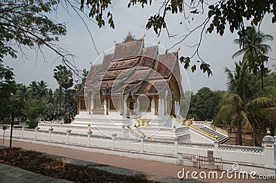 Haw Phra Bang is where Phra Bang Phra Bang is enshrined. which is an important Buddha statue. Stock Photo