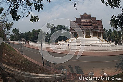 Haw Phra Bang is where Phra Bang Phra Bang is enshrined. which is an important Buddha statue. Stock Photo