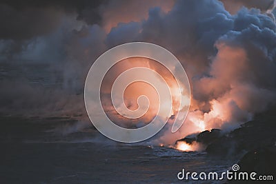 Hawaii Big Island USA, magical scenics of beaches, sunsets, volcanoes, rocks, fine art photography. Stock Photo