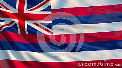 Hawaii flag. Waving flag ofHawaii state, United States of America Stock Photo