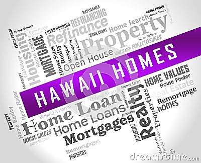 Hawaii Luxury Homes Depicts Stylish Prestige Property On Hawaiian Islands - 3d Illustration Stock Photo