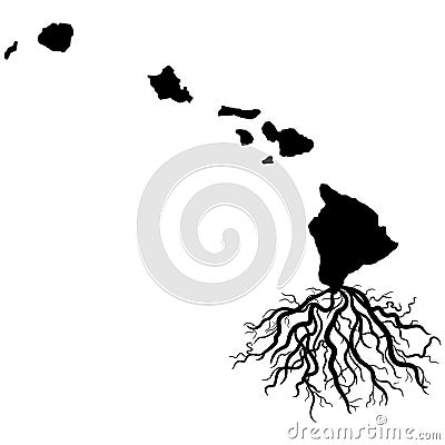 Hawaii map with a monk seal and a humpback whale EPS vector file Vector Illustration