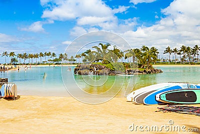 Hawaii oahu honululu waikiki beach one of the most desirable tourist destinations in the world Editorial Stock Photo