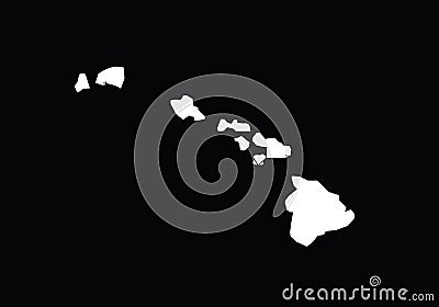 Hawaii outline map state shape USA America borders Stock Photo