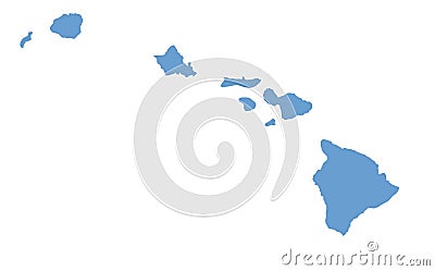 Hawaii State map Vector Illustration