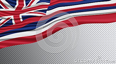 Hawaii state Wavy Flag clipping path, Hawaii flag Stock Photo