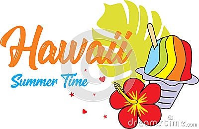 Hawaii summer time. Design for menu card Vector Illustration