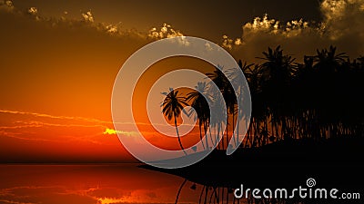 Hawaii sunset Stock Photo